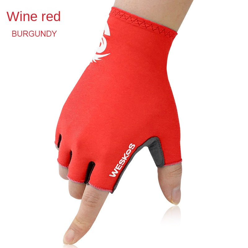 Outdoor Sports Summer Bicycle Cycling Sun Protection Half Finger Gloves Breathable Non-Slip Shockproof Mountain Bike Spot Wholesale