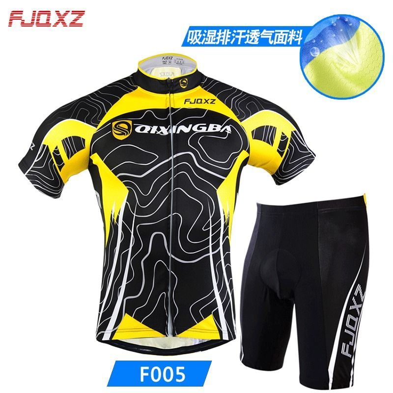 Fjqxz Summer Breathable Bicycle Short-Sleeve Cycling Clothes Suit Mountain Bike Clothing Road Bike Thin Men's Equipment
