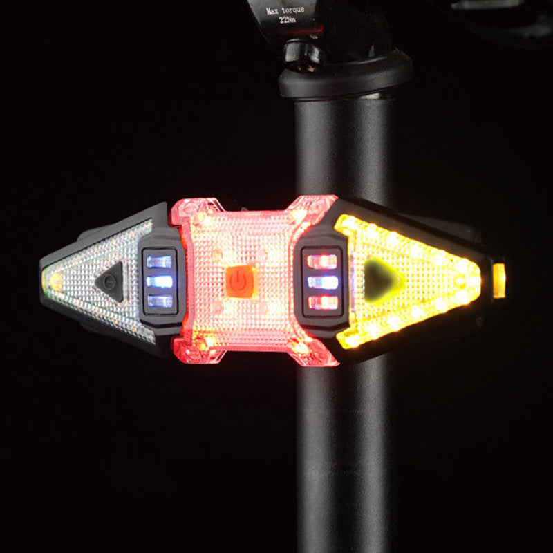 Bicycle Taillight USB Chargeable with Remote Control Turn Signal Mountain Highway Vehicle Night Riding Horn Warning Light Cycling Fitting