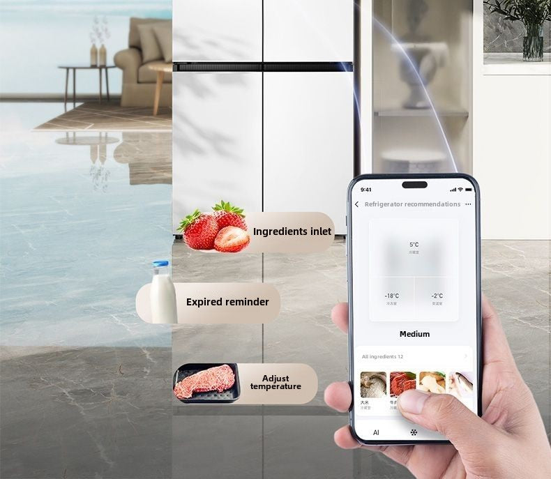 TCL 520L T5 Cross Door Ultra-thin Built-in Inverter Frost-free White Refrigerator R520T5-U