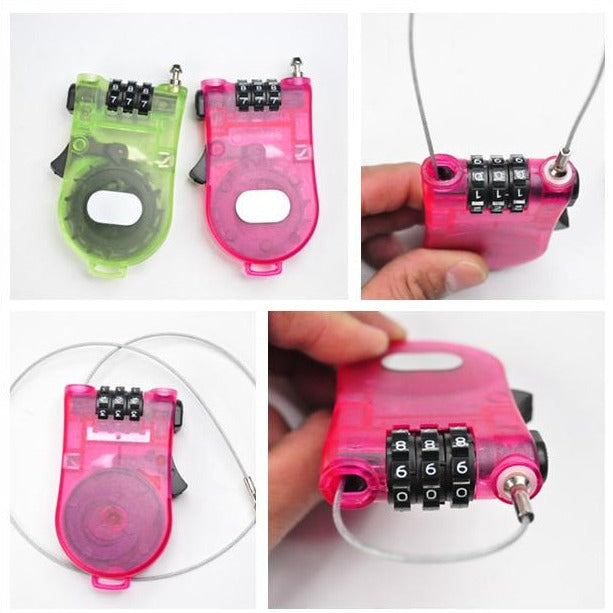 Changhao Luggage Lock Accessories Riding Steel Wire Password Lock Three-Digit Password Helmet Lock Luggage Lock