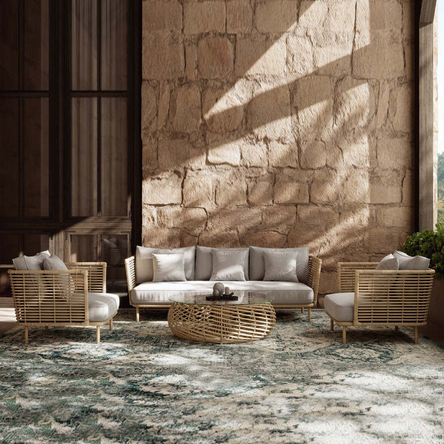 Outdoor Rattan Sofa Courtyard Leisure Outdoor Balcony Rattan Chair Sunproof Waterproof Homestay Sunroom Combination Furniture