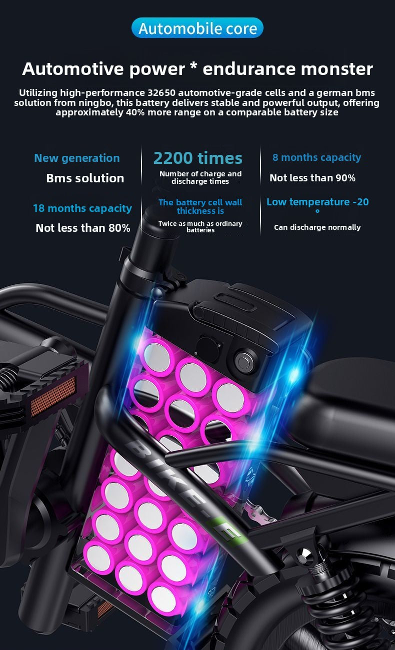 German Mingding Electric Bicycle Foldable Electric Bike Commuter Small Ultra-light Portable Adult Power-assisted Battery Bike