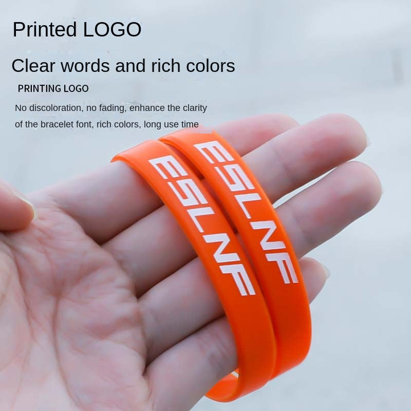 Eslnf Sports Bracelet Fitness Basketball Wristband Hiking Swimming Stretch Bracelet Printable Logo Silicone Ring