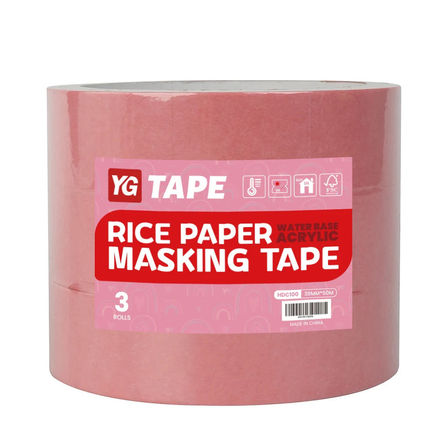 Rice Paper Masking Tape with Acrylic Glue Washi Tape pink Color with Painter Automotive