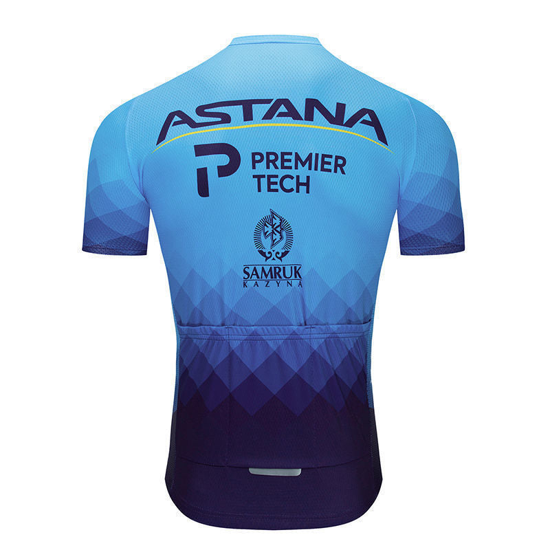 Summer Astana Short-Sleeve Cycling Clothes Suit Mountain Highway Tour De France Team Thin Breathable Cycling Top