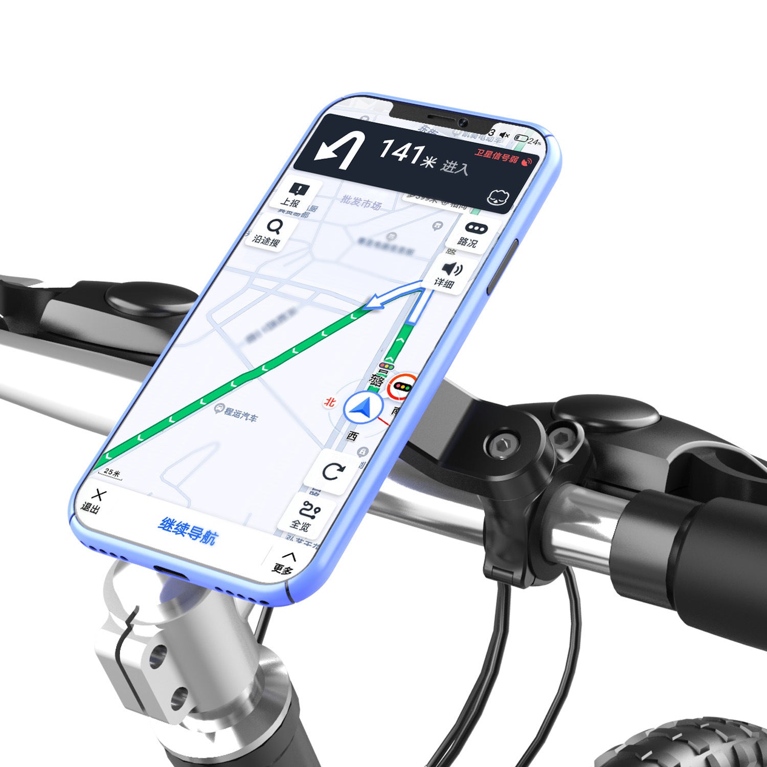 Cross-Border New Arrival Bicycle Kickstand Mountain Motorcycle Navigation Bracket Cycling Fixture and Fitting Mobile Phone Bracket