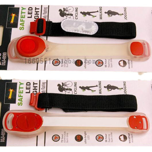 HJ-028 Silicone Luminous Sports Arm Band Warning Light Bicycle Cycling Fixture Trousers Belt