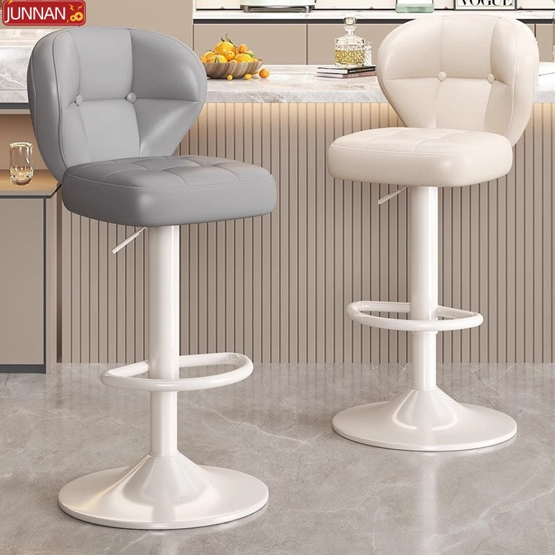 Comfortable Widened Seat Front Desk Cashier Bar Stool Light Luxury High Leg Stool Home Lifting Rotating Backrest Bar Chair