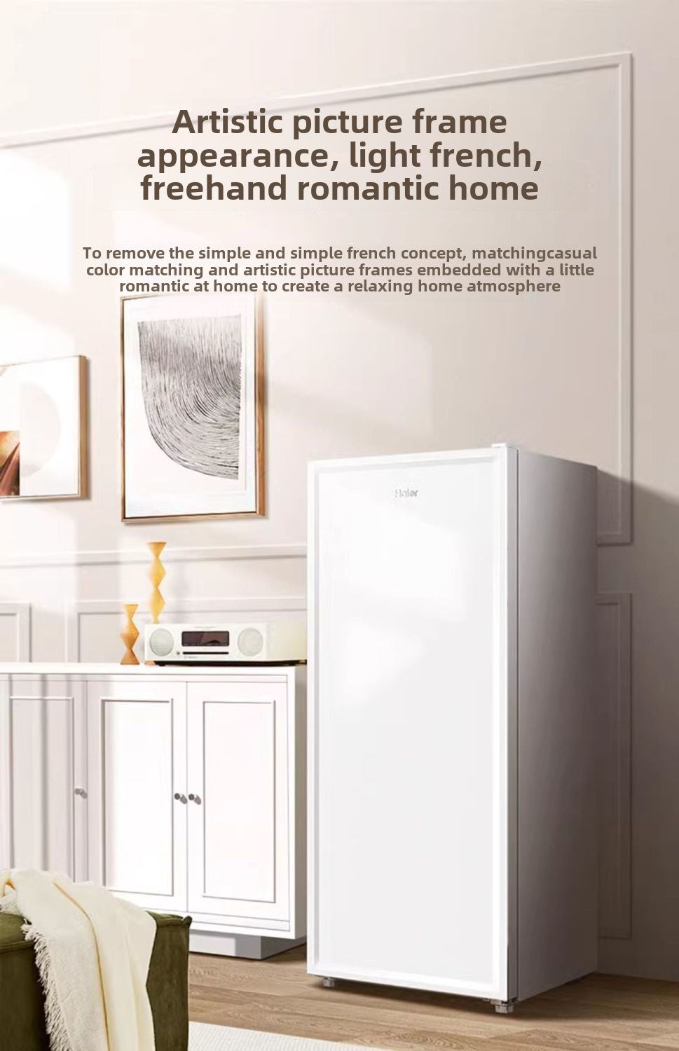 Haier 2111l Liter Small Drawer Freezer Grade I Energy-Saving Maternal and Child Food Supplement Freezer Refrigerator Single Freezing