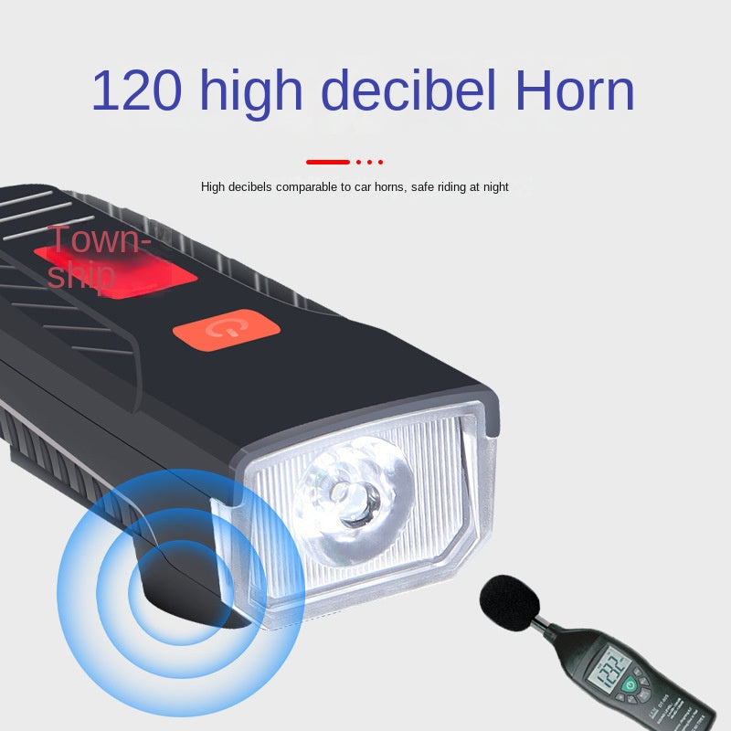 New Bicycle Light Multifunctional Cycling Light Mountain Bike Horn Light USB Charging Meilong Bicycle Headlight