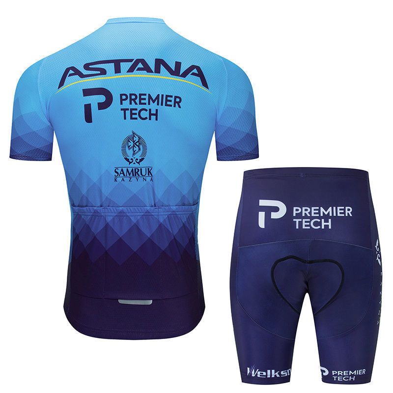 Summer Astana Short-Sleeve Cycling Clothes Suit Mountain Highway Tour De France Team Thin Breathable Cycling Top