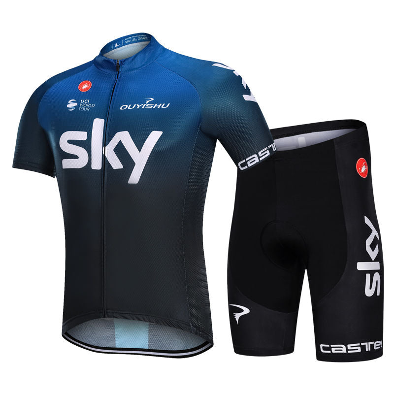 19 New Sky Short-Sleeve Cycling Clothes Suit Men's and Women's Spring and Summer Bicycle Clothes Breathable Quick-Drying Dynamic Bicycle Clothing