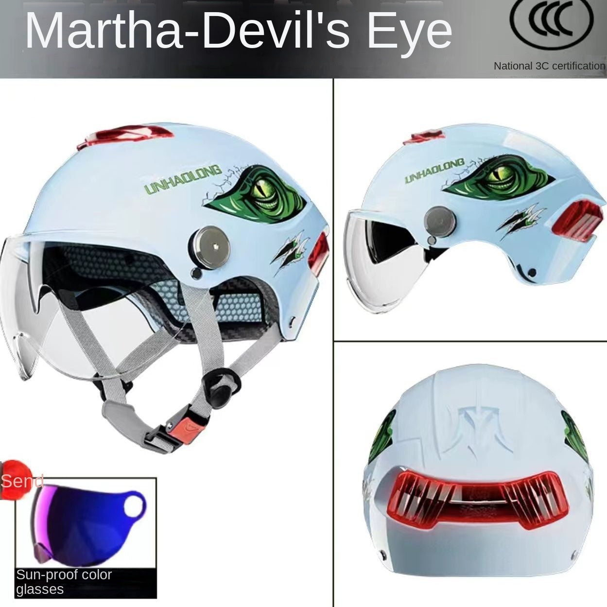 Helmet Certification Electric Car Motorcycle Unisex Four Seasons Safety Helmet Summer Sun-Proof and Breathable Advanced
