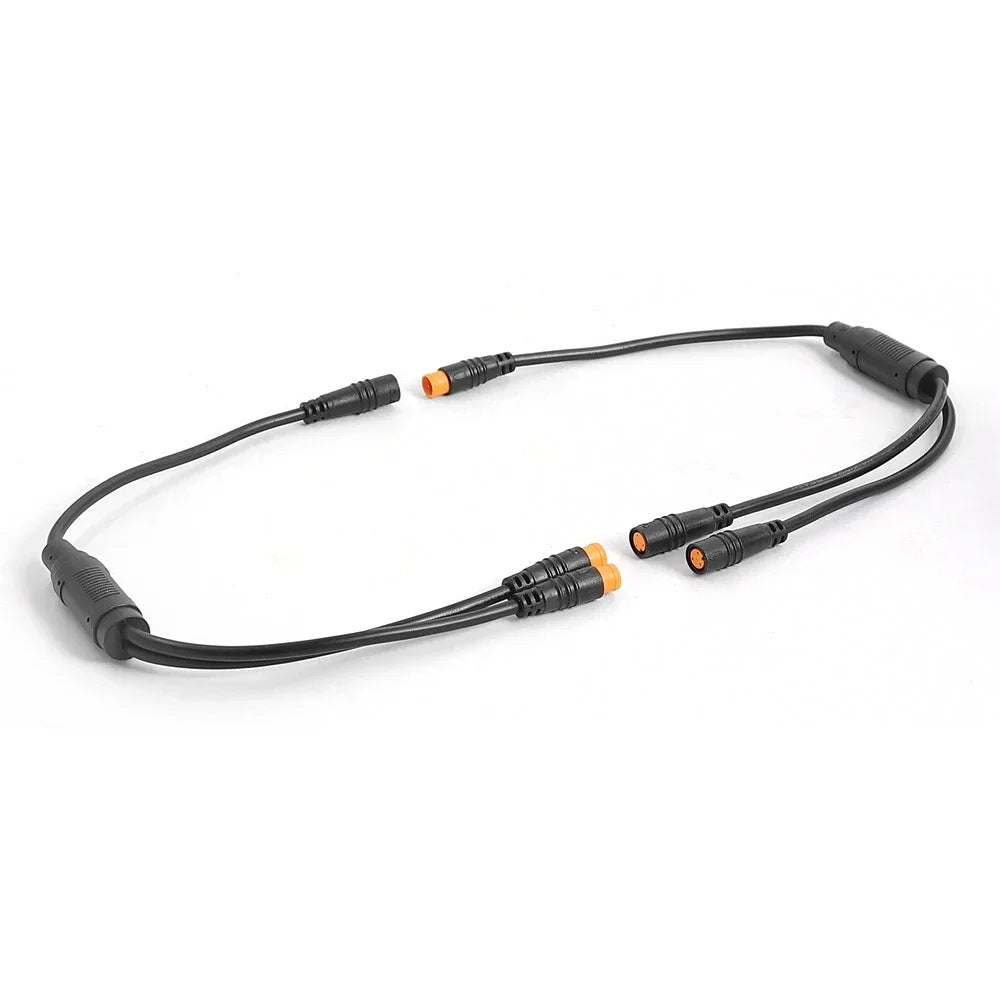 Ebike Signal Sensor Waterproof Main Cable Y-Splitter 1-to-2 Power Connector for BBS01 BBSHD Mid Drive Motor Kit