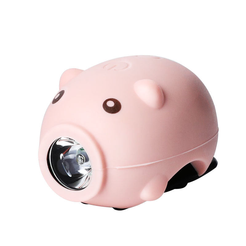 Customized Bicycle Light USB Charging Children Piggy Horn Light Bicycle Cycling Fitting Bicycle Headlight