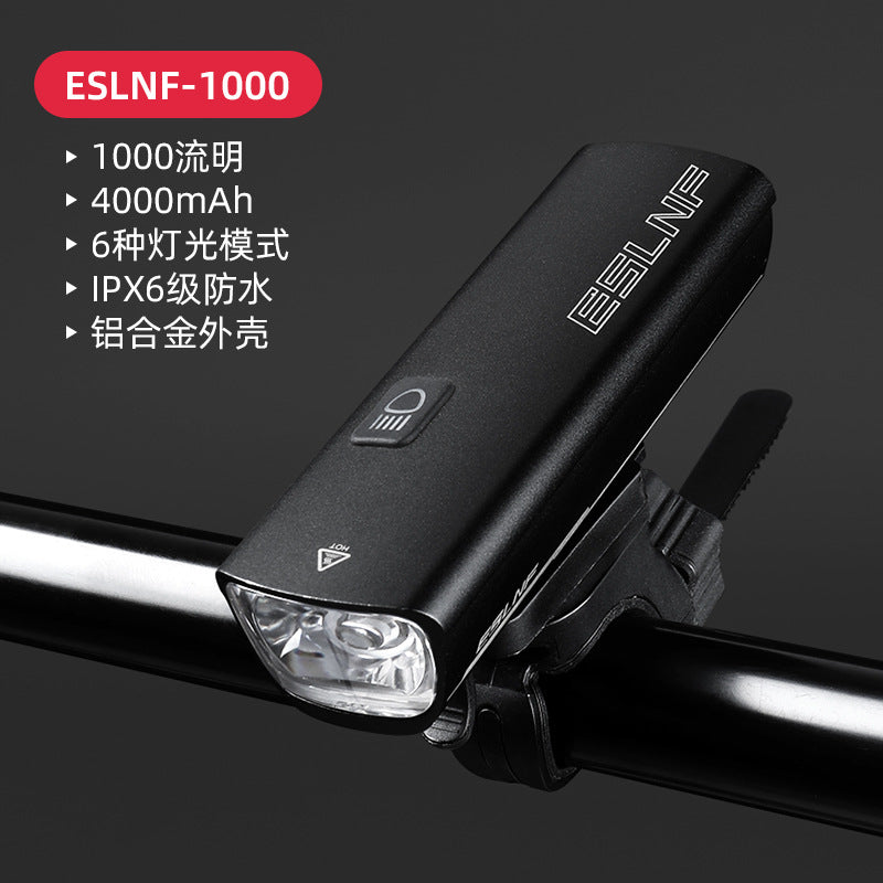 Eslnf Bicycle Light 1000 Lumen Aluminum Alloy Headlight Mountain Highway Vehicle Night Riding Charging Power Torch