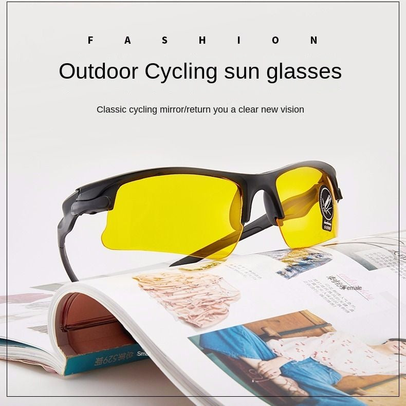 New Outdoor Driving Cycling Athletic Glasses Clear Night Vision Glasses Anti-High Beam Glasses Sunglasses Driver Glasses