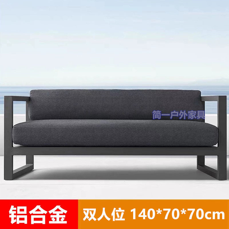 Outdoor Aluminum Alloy Sofa Courtyard Villa Coffee Table Set Waterproof Anti-Slip B&B Hotel Cross-Border Export Furniture