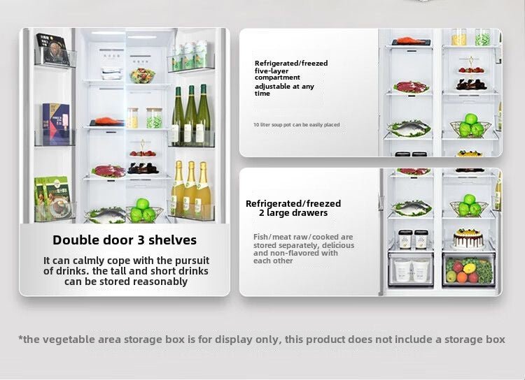 Midea/Midea MR-490WKPZE White Refrigerator Household First-Class Energy Efficiency Air Cooling Frostless Ultra-Thin Embedded