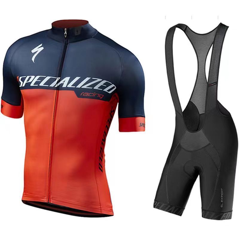 Lightning Cycling Suit Road Bike Bicycle Equipment Cycling Suit Cycling Suspender Pants Close-Fitting Short-Sleeved Top