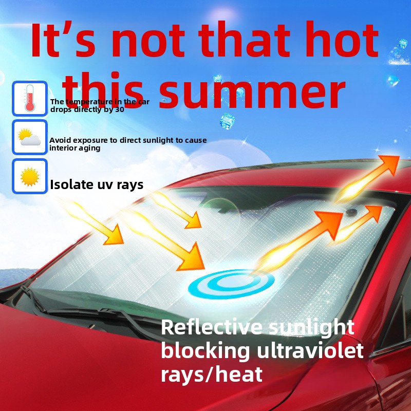 Car Front Sunshade Heat Insulation Film Interior Front and Rear Windshield Sunshade Curtain Aluminum Foil Car Sunshade Panel