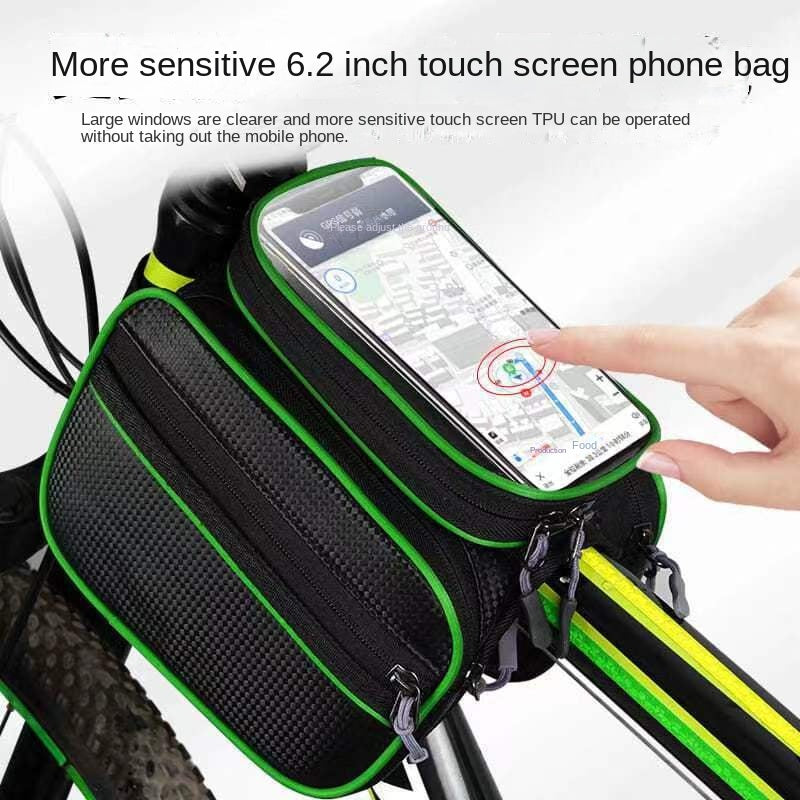 Bicycle Bag Touch Screen Bag Upper Tube Bag Waterproof Saddle Bag Mountain Bike Front Beam Bag Cycling Fixture and Fitting Storage Bag
