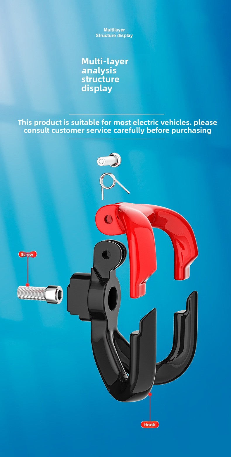 Electric Scooter Hook Front Universal Multi-Functional Modification Accessories No-Drill Battery Scooter Motorcycle Handlebar Hanging Hook