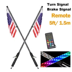 3 фута 4 фута 5 футов 6 футов Спиральные RGB-антенны для багги, флаг-флаг для внедорожников, UTV, SXS, ATV, RZR, с дистанционным управлением через приложение, светодиодные антенны-флаги 