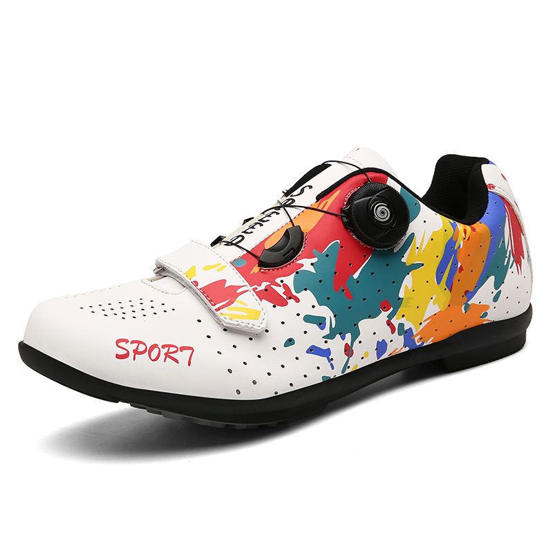 Professional Road Bike Lockless Riding Shoes Men's and Women's Lock Shoes Summer Mountain Cycling Shoes Hard Bottom Power Shoes Cycling Shoes