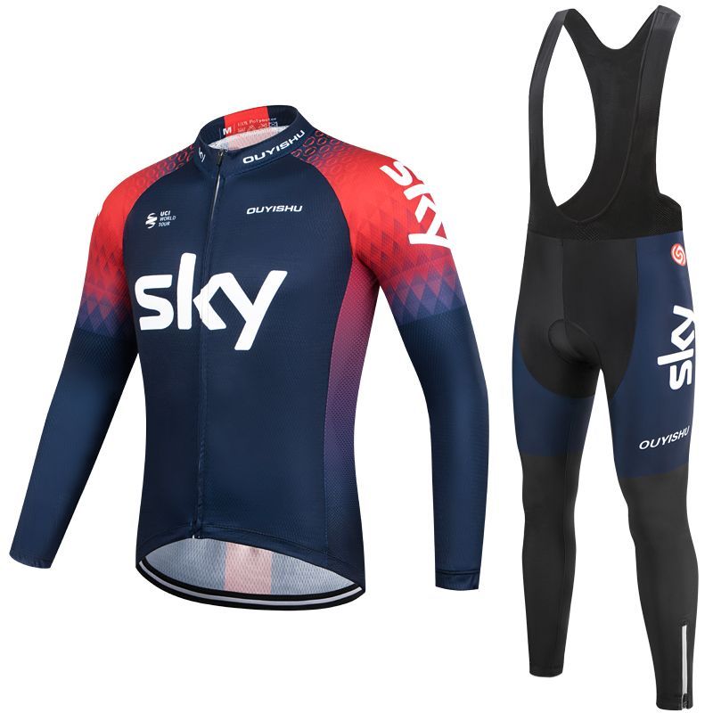 New Sky Cycling Clothing Men's Spring and Summer Thin Long-Sleeved Bicycle Shirt Breathable Slim Road Clothing Sun Protection