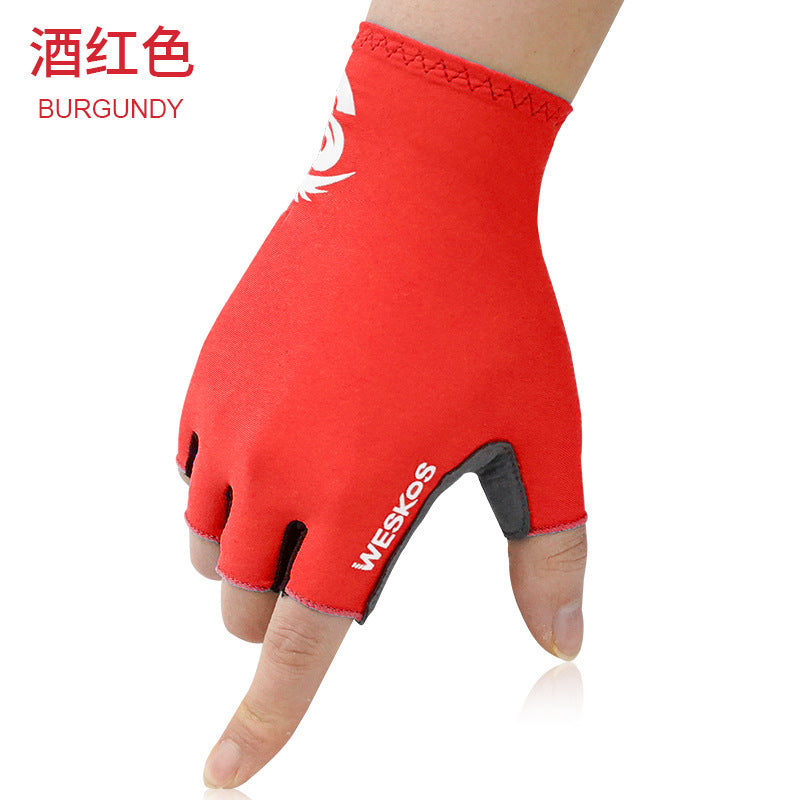 Outdoor Sports Summer Bicycle Cycling Sun Protection Half Finger Gloves Breathable Non-Slip Shockproof Mountain Bike Spot Wholesale