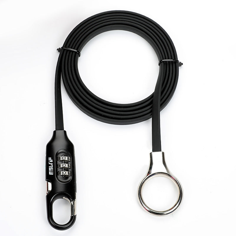Bicycle Lock Password Lock Anti-Theft Mountain Bicycle Lock Riding Cable Lock Steel Wire Helmet Lock Portable Bicycle Circular Lock