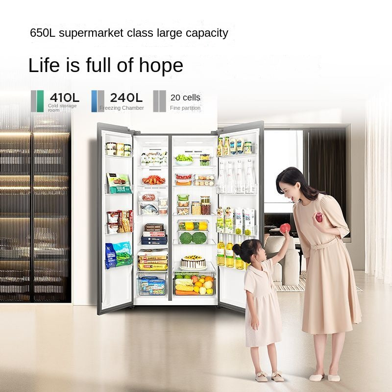 TCL Ion Fresh Refrigerator Large Capacity Double-Door Double Cycle Air Cooling Frostless Energy-Saving Frequency Conversion Double Door Refrigerator