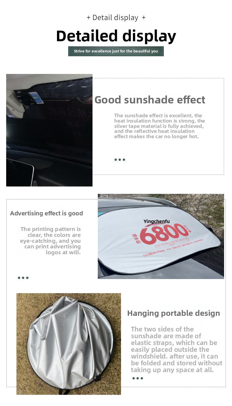 Car Sunshade Sun Visor Advertising Custom Logo Sunshade Printing Sun Visor Cover Sun Protection Heat Insulation Gift