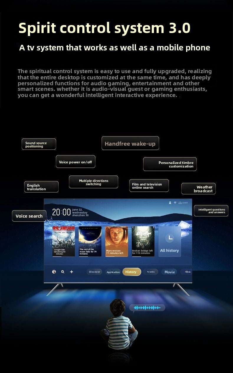 TCL TV 55inch 240Hz High Refresh Mini Quantum Dot Soundbar 4+64GB TV T5L