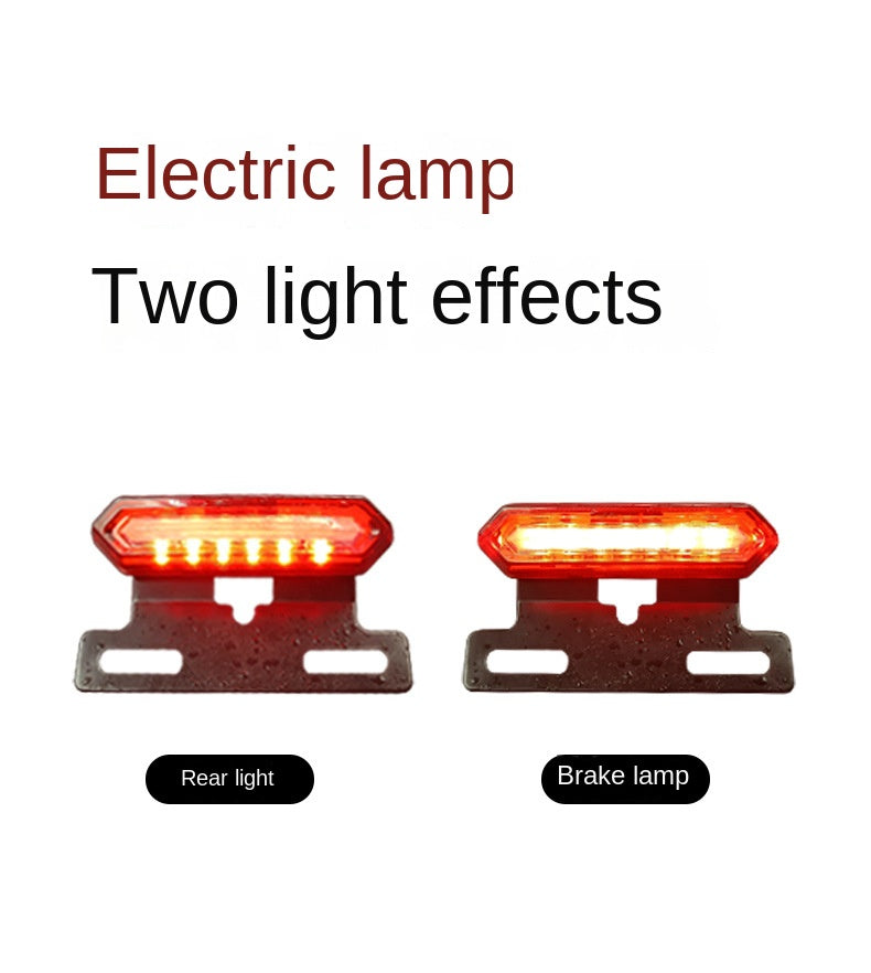 Night Running Red Blue Flashing Electric Bike Tail Light Waterproof Driving Assistance Battery Bicycle LED Brake Warning Tail Light
