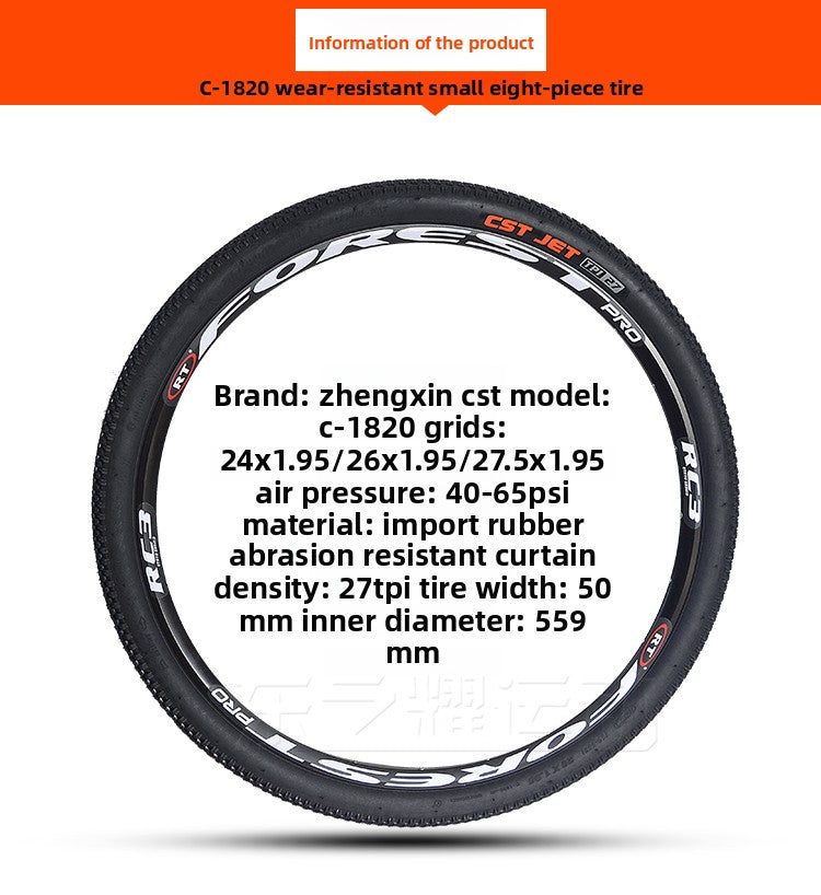 Zhengxin Bicycle Tire Mountain Bike C1820 20/24/26/27.5/29x1.95 2.1 Bicycle Tire