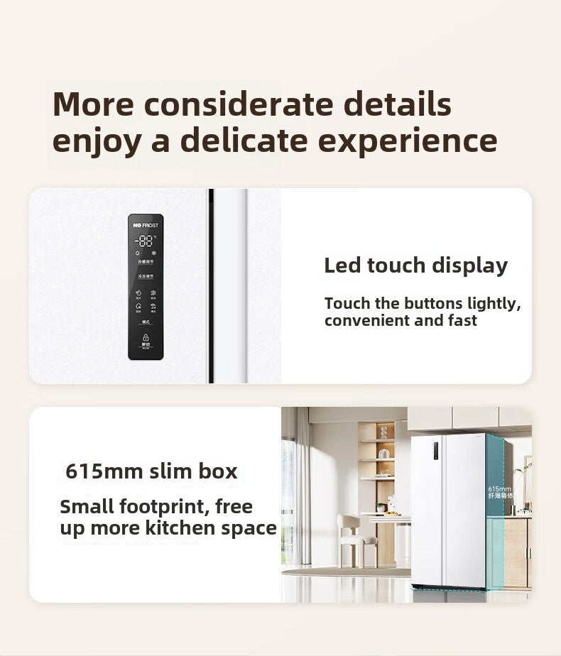 Rongsheng Refrigerator BCD-545WD6HP White Side-by-Side Door Level 1 Energy Efficiency Low Noise Household Dual Inverter