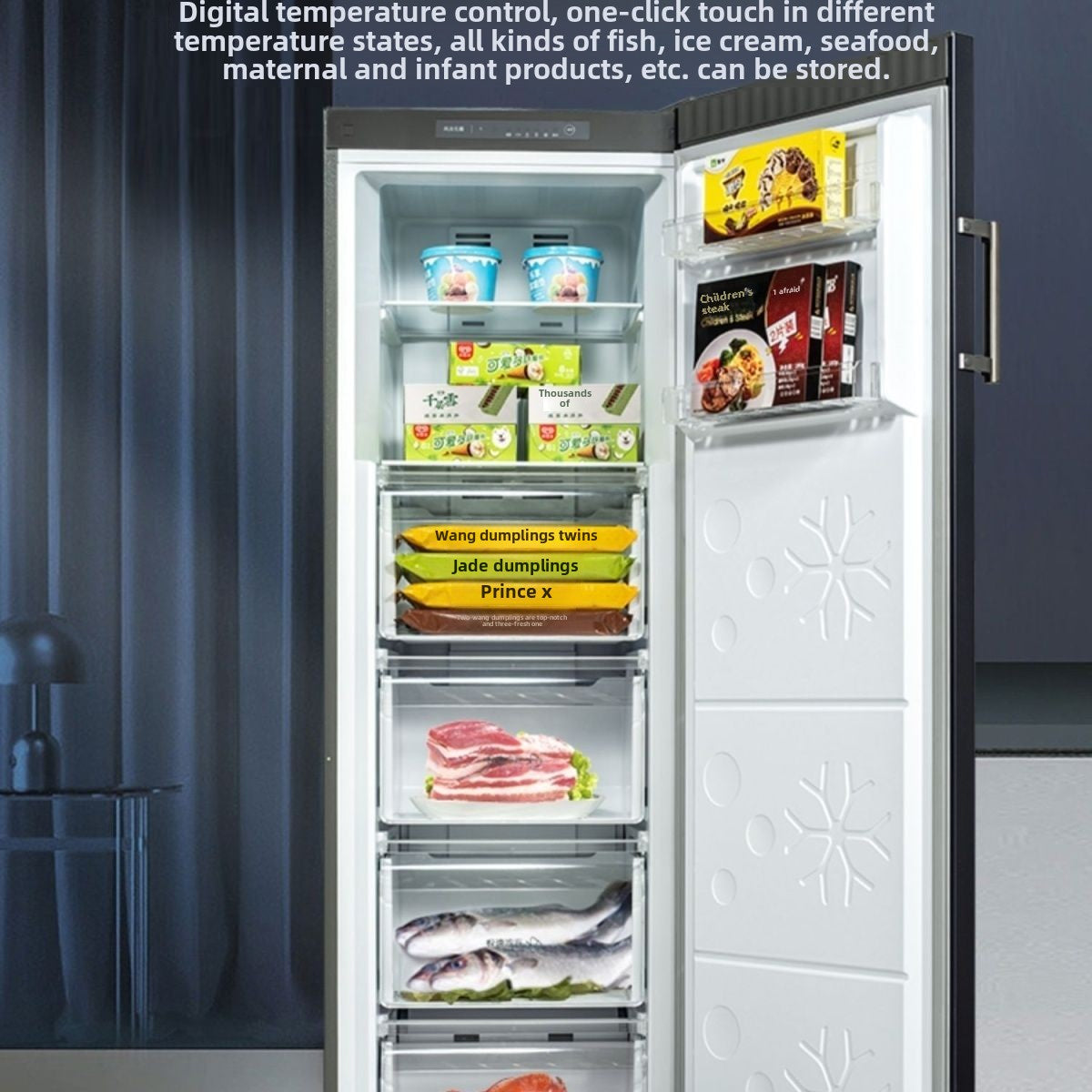 Cooling Frost-Free Freezer Chest Freezer Vertical Full Freezer Drawer Type Layered No Odor Transfer Tea Breast Milk Ice Cream Joint Warranty