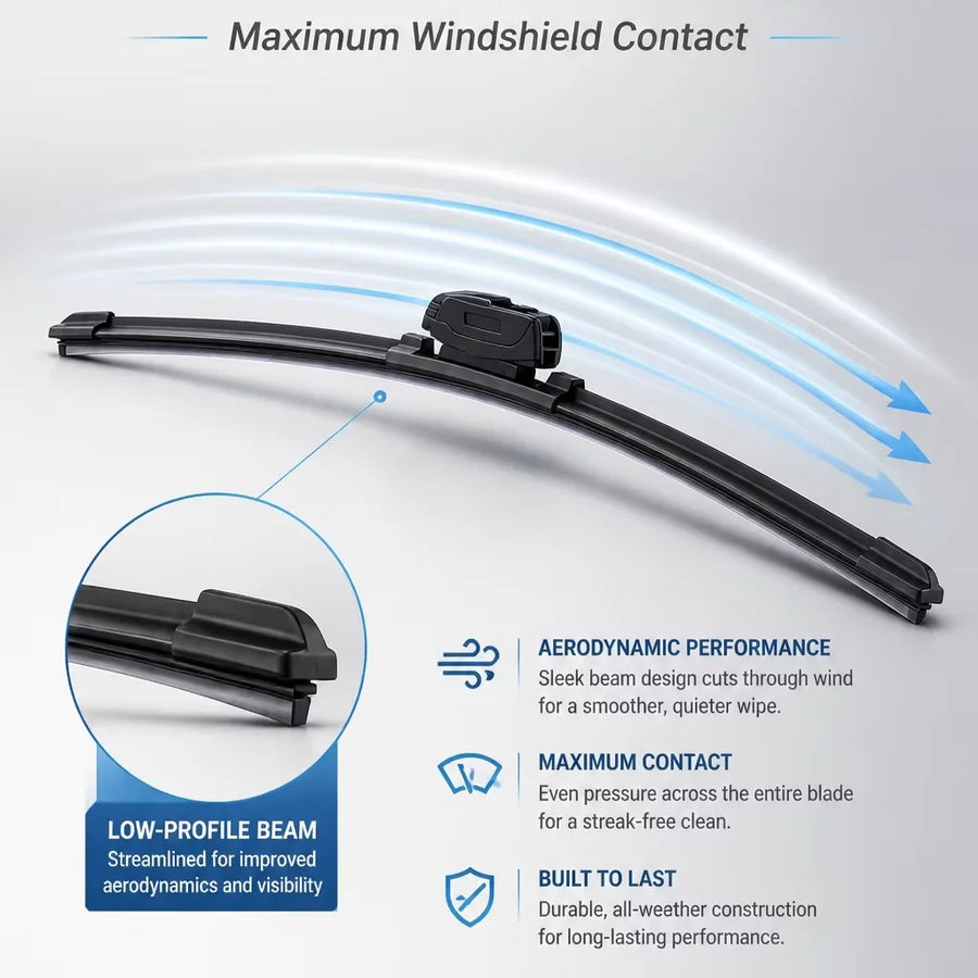 Doly Universal Natural Rubber Wiper Blade for Tesla Model S301 Windscreen Adapter