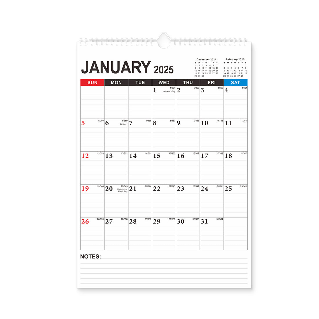 2025 English Wall Calendar in Stock European and American Style Holiday English Version Wall Calendar Desk Calendar Design Printing