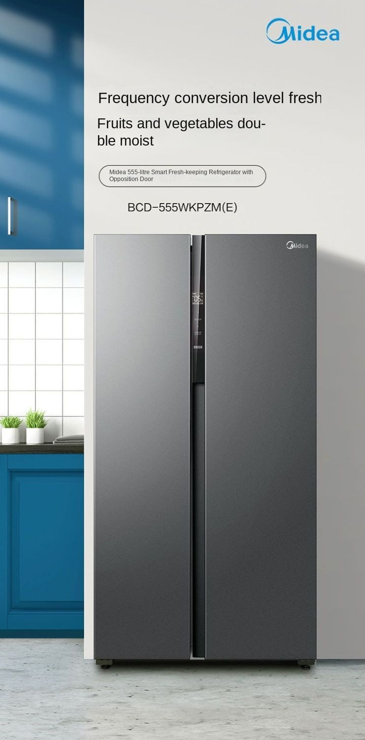 Midea 555L First-Class Energy Efficiency Dual Inverter Side-by-Side Energy-Saving Frost-Free Odor-Free Ultra-Thin Large Capacity Refrigerator