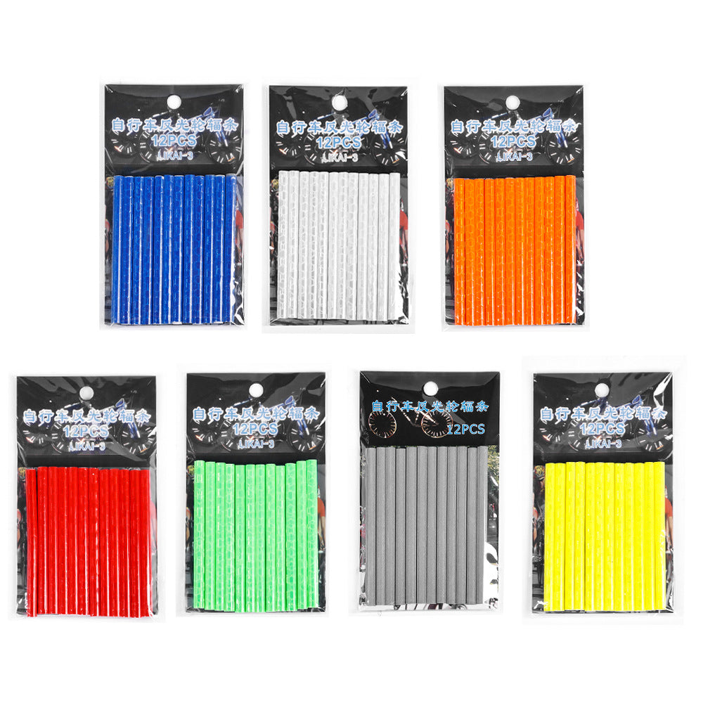 Bicycle Fixture Dead-Flying Road Mountain Bike Steel Wire Card Strip Warning tape【Reflective Spoke Gray】