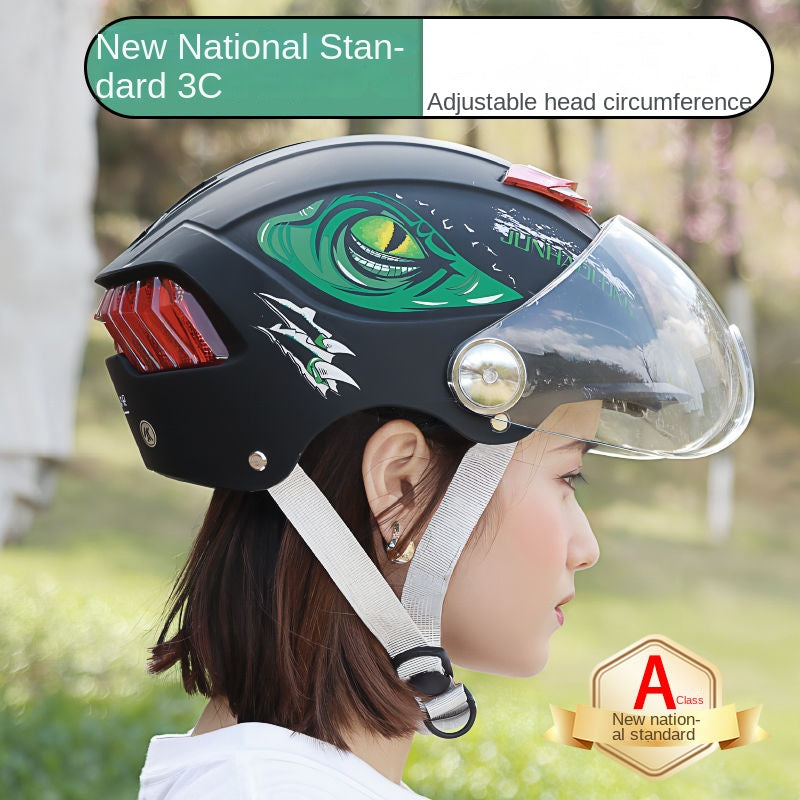 Helmet Certification Electric Car Motorcycle Unisex Four Seasons Safety Helmet Summer Sun-Proof and Breathable Advanced