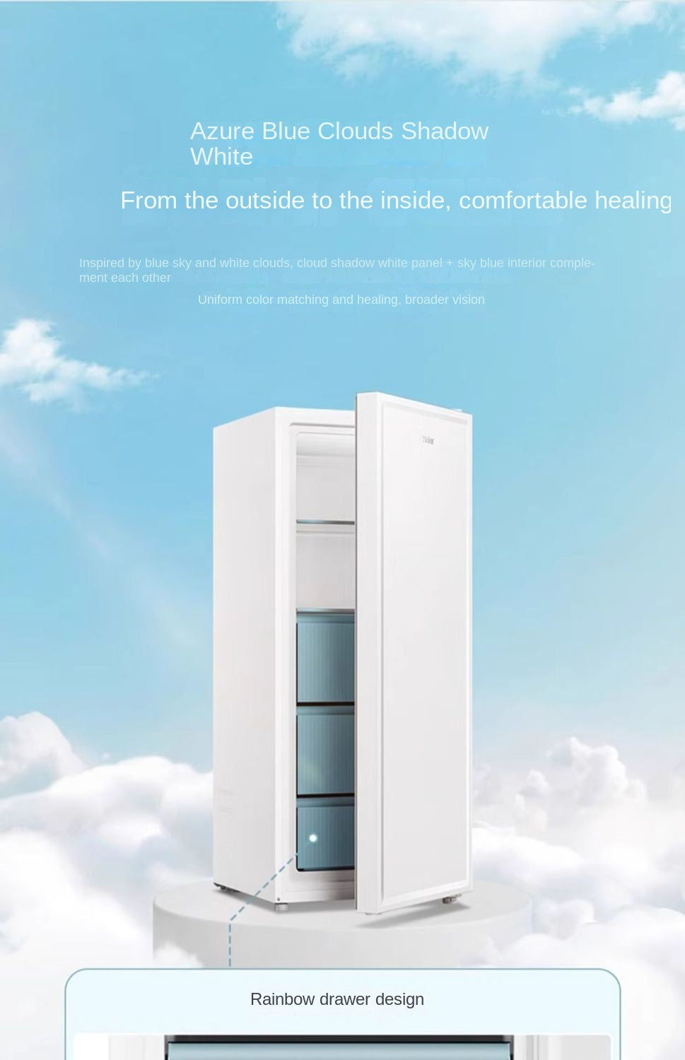Haier 2111l Liter Small Drawer Freezer Grade I Energy-Saving Maternal and Child Food Supplement Freezer Refrigerator Single Freezing