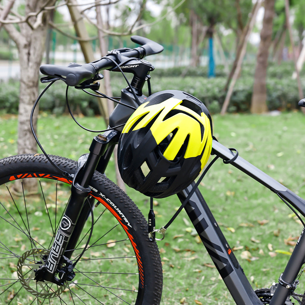 Bicycle Lock Password Lock Anti-Theft Mountain Bicycle Lock Riding Cable Lock Steel Wire Helmet Lock Portable Bicycle Circular Lock