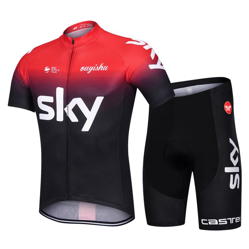 19 New Sky Short-Sleeve Cycling Clothes Suit Men's and Women's Spring and Summer Bicycle Clothes Breathable Quick-Drying Dynamic Bicycle Clothing
