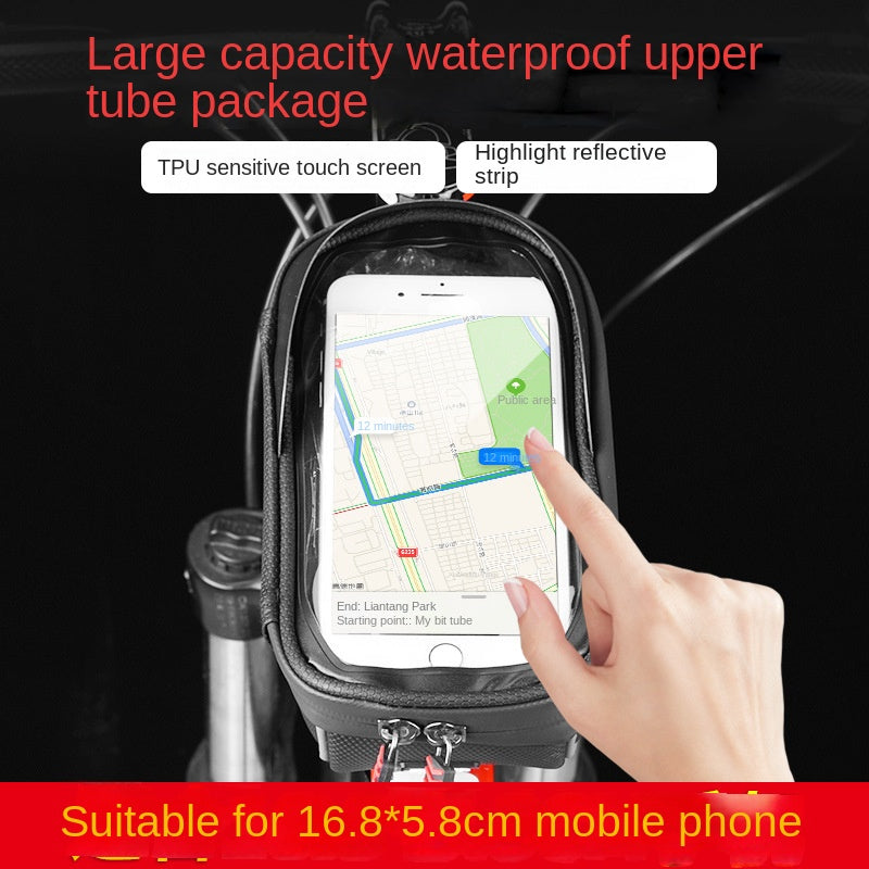 Bicycle Bag Cycling Fixture Front Bag Bicycle Waterproof Bike Bag Mountain Bike Front Beam Bag Upper Tube Bag