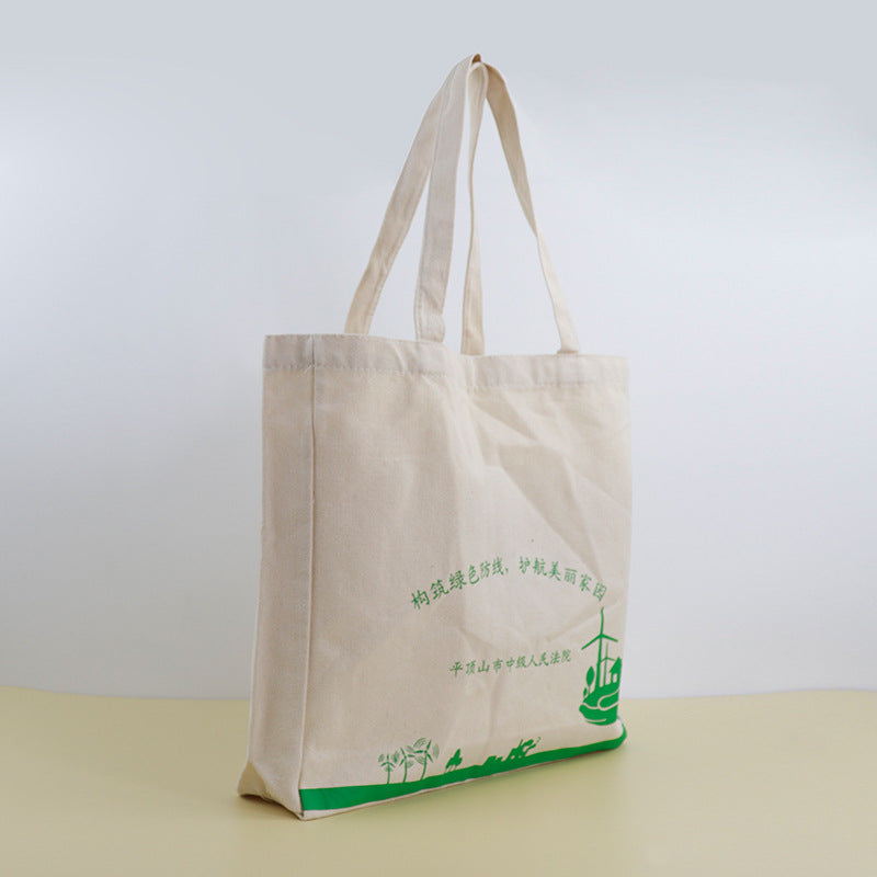 Blank Canvas Bag Custom Simple Fashion and Environment-Friendly Handbag Advertising Shopping Cotton Bag Single Shoulder Backpack Bag Custom